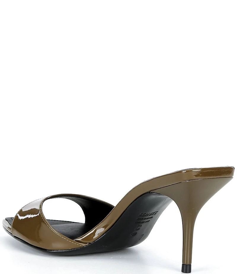 Schutz Elodie Patent Leather Stiletto Slide Sandals