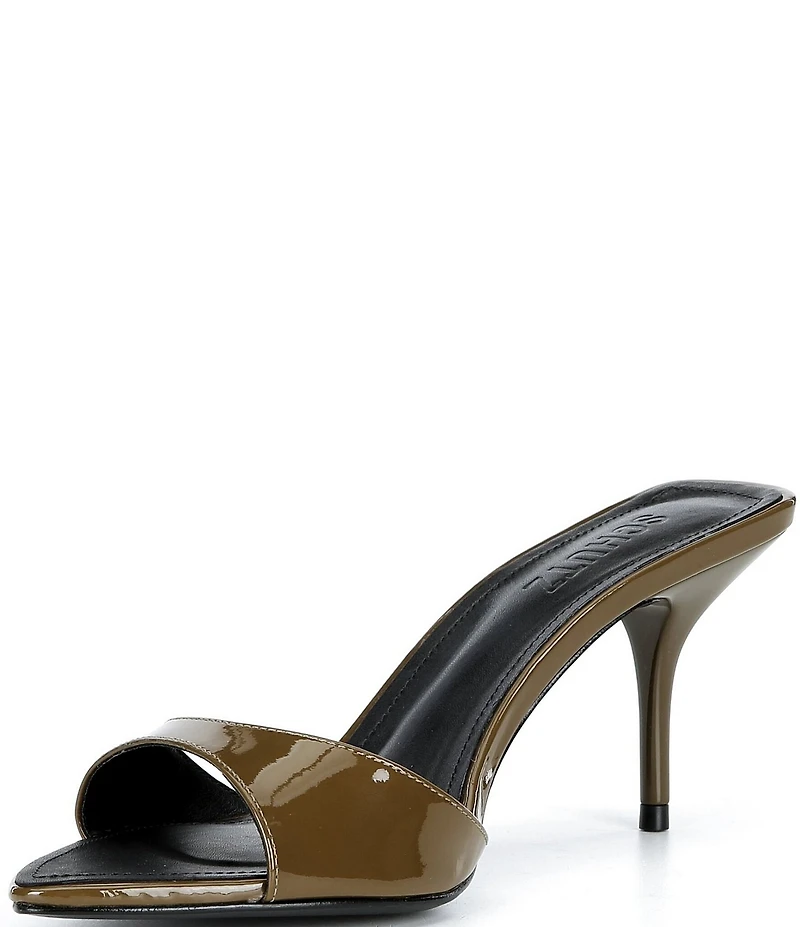 Schutz Elodie Patent Leather Stiletto Slide Sandals