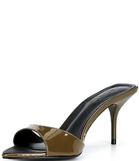 Schutz Elodie Patent Leather Stiletto Slide Sandals