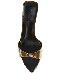 Schutz Elodie Patent Leather Stiletto Slide Sandals