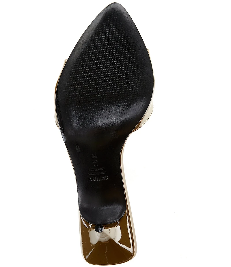 Schutz Elodie Patent Leather Stiletto Slide Sandals