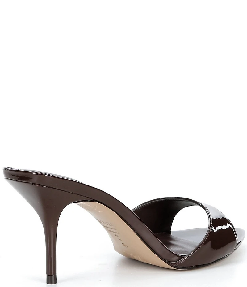 Schutz Elodie Patent Leather Stiletto Slide Sandals
