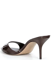 Schutz Elodie Patent Leather Stiletto Slide Sandals