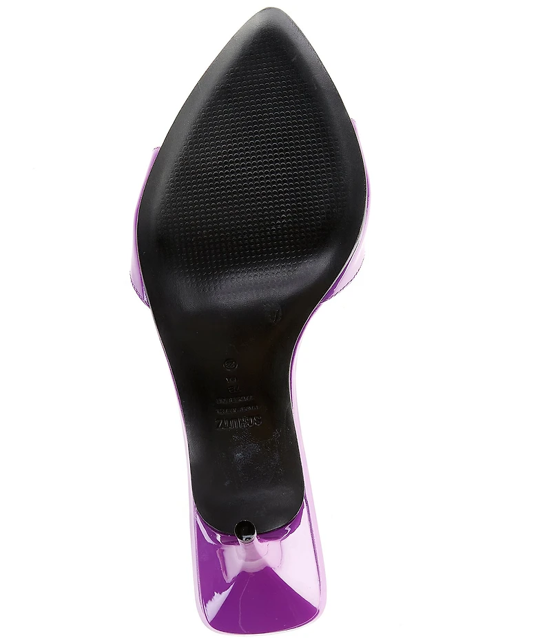 Schutz Elodie Patent Leather Stiletto Slide Sandals