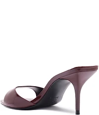 Schutz Elodie Patent Leather Stiletto Slide Sandals