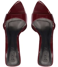 Schutz Elodie Patent Leather Stiletto Slide Sandals