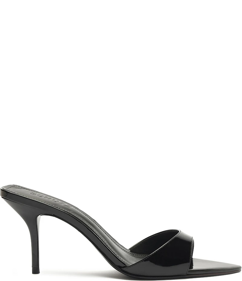 Schutz Elodie Patent Leather Stiletto Slide Sandals