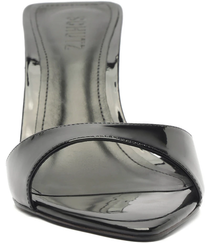Schutz Elodie Patent Leather Stiletto Slide Sandals