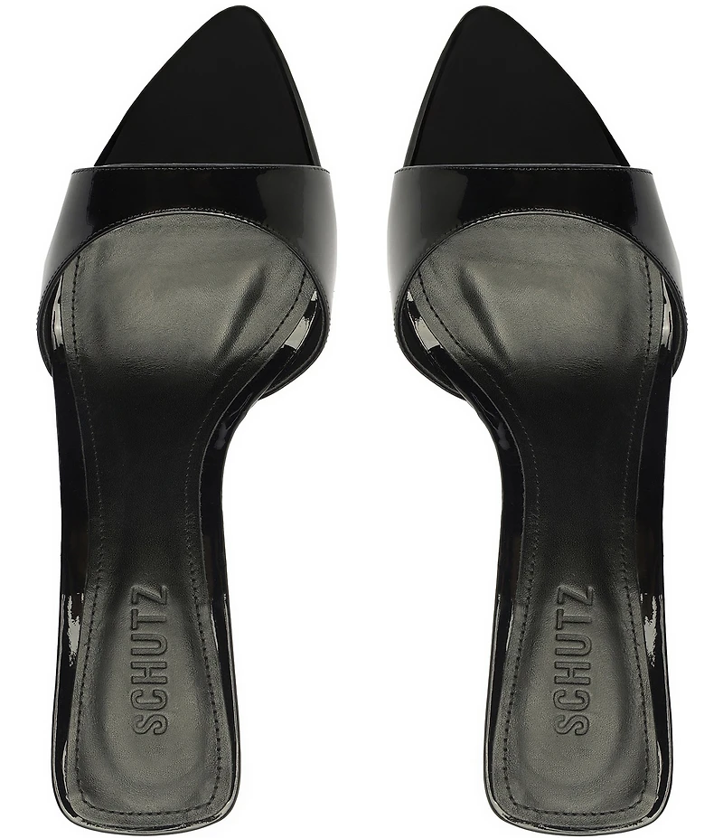 Schutz Elodie Patent Leather Stiletto Slide Sandals