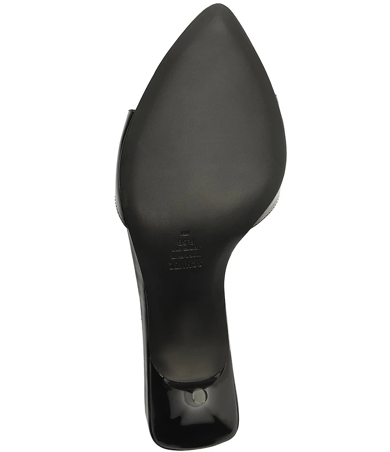 Schutz Elodie Patent Leather Stiletto Slide Sandals