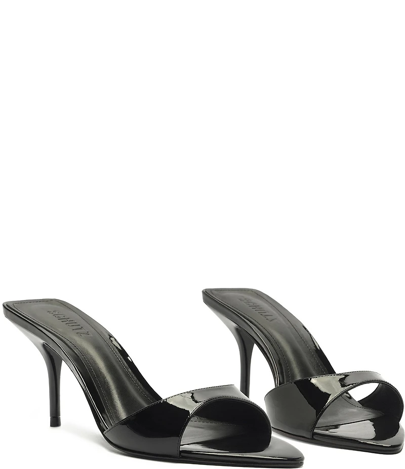Schutz Elodie Patent Leather Stiletto Slide Sandals