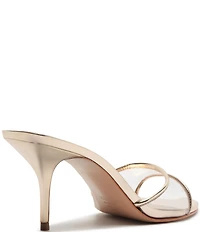 Schutz Elodie Vinyl Pointed Toe Dress Slide Sandals
