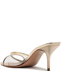 Schutz Elodie Vinyl Pointed Toe Dress Slide Sandals
