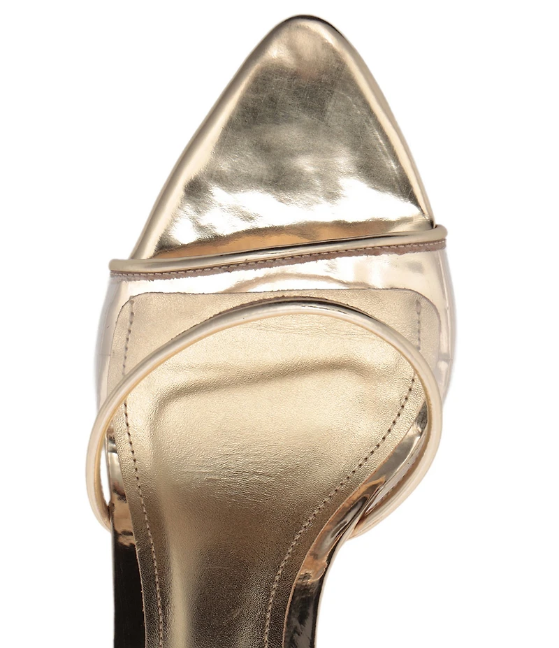 Schutz Elodie Vinyl Pointed Toe Dress Slide Sandals