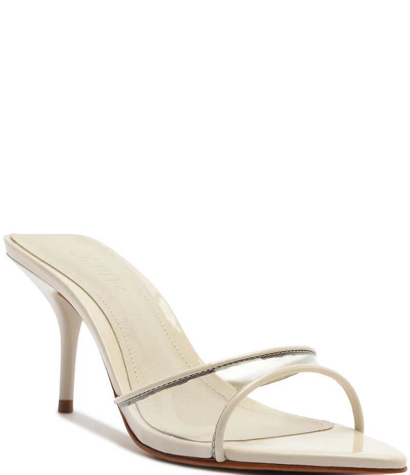 Schutz Elodie Vinyl Pointed Toe Dress Slide Sandals