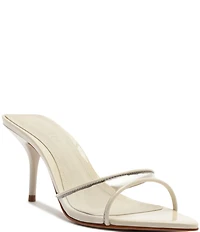 Schutz Elodie Vinyl Pointed Toe Dress Slide Sandals