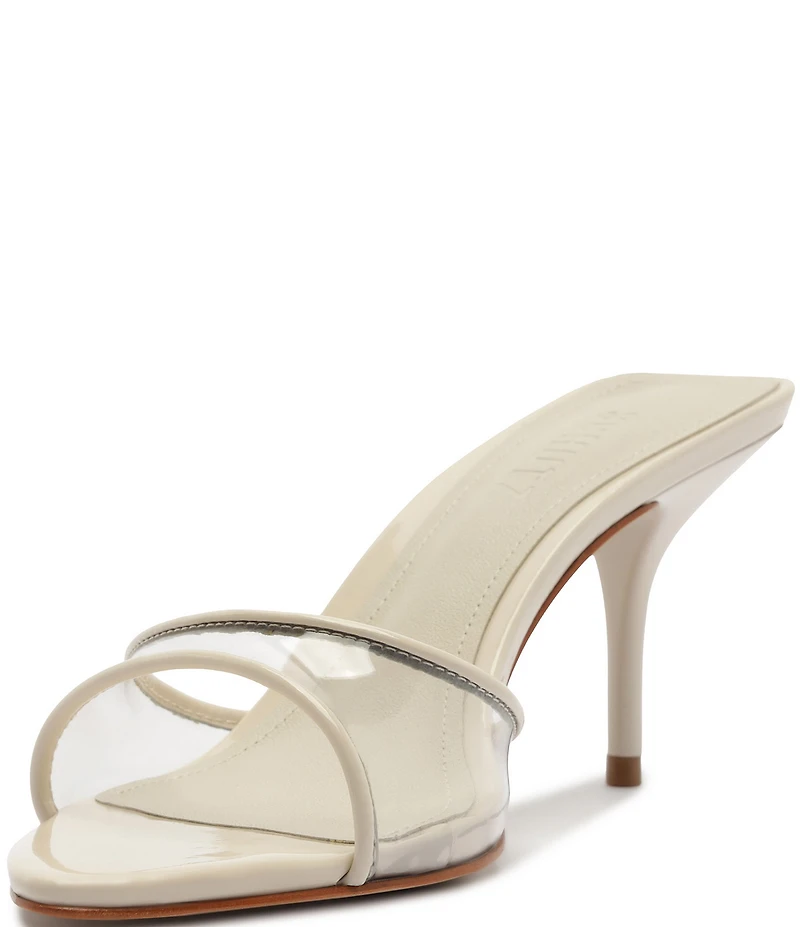 Schutz Elodie Vinyl Pointed Toe Dress Slide Sandals