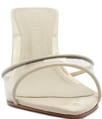 Schutz Elodie Vinyl Pointed Toe Dress Slide Sandals