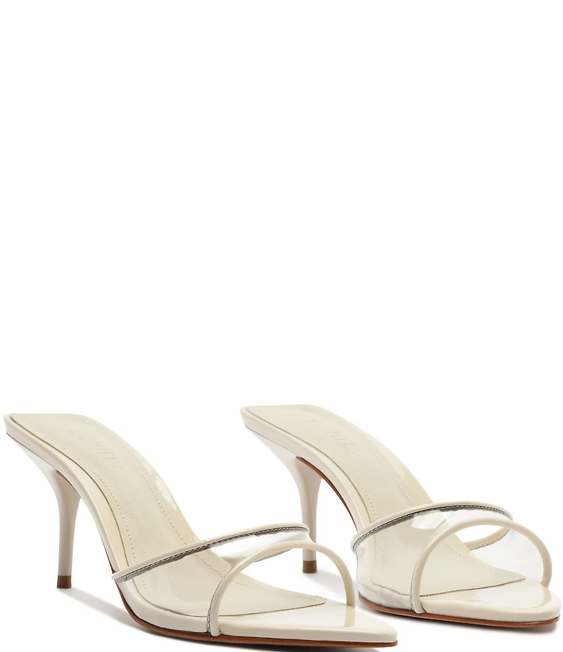 Schutz Elodie Vinyl Pointed Toe Dress Slide Sandals