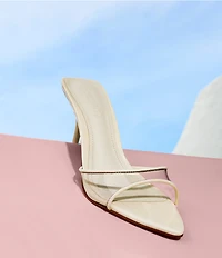 Schutz Elodie Vinyl Pointed Toe Dress Slide Sandals