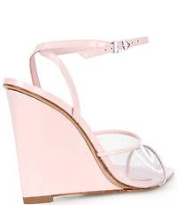 Schutz Elodie Vinyl Wedge Sandals