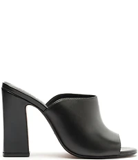 Schutz Esme Leather Block Heel Dress Slide Sandals