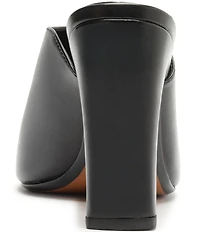 Schutz Esme Leather Block Heel Dress Slide Sandals