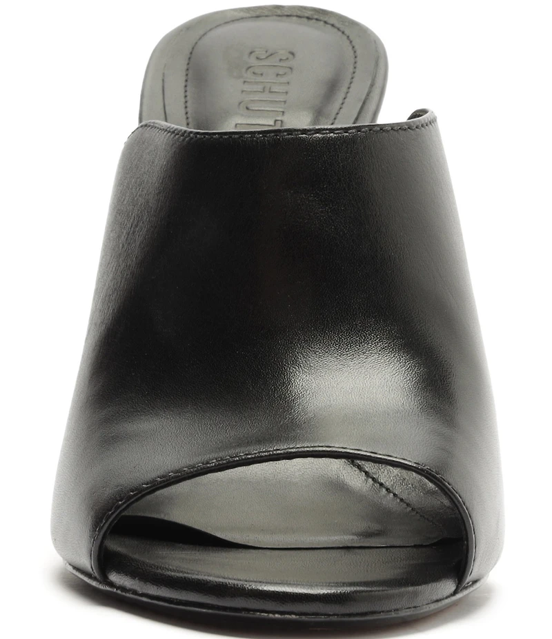 Schutz Esme Leather Block Heel Dress Slide Sandals
