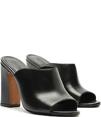 Schutz Esme Leather Block Heel Dress Slide Sandals