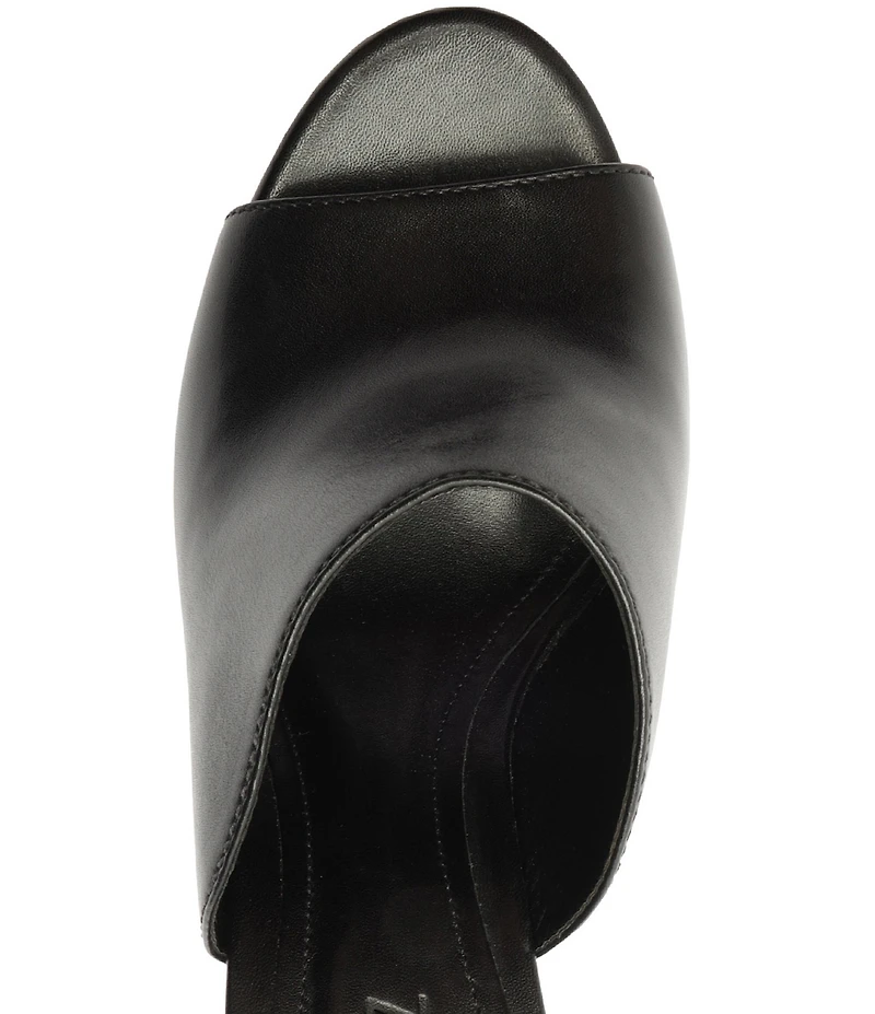 Schutz Esme Leather Block Heel Dress Slide Sandals