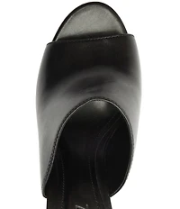 Schutz Esme Leather Block Heel Dress Slide Sandals