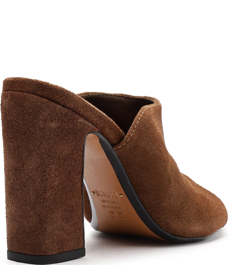 Schutz Esme Suede Block Heel Dress Slide Sandals