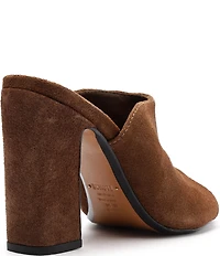 Schutz Esme Suede Block Heel Dress Slide Sandals