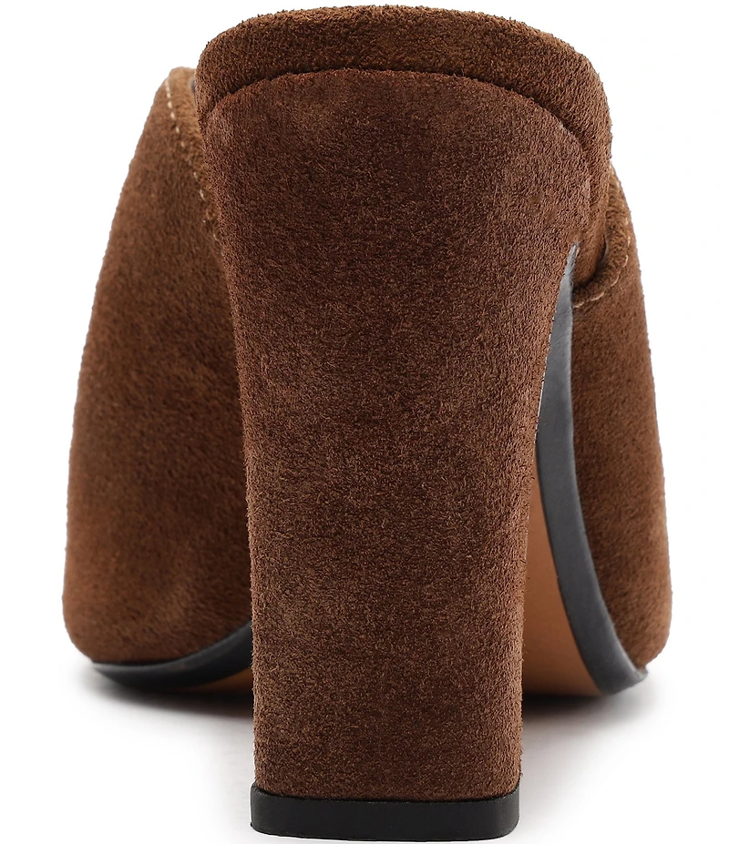 Schutz Esme Suede Block Heel Dress Slide Sandals
