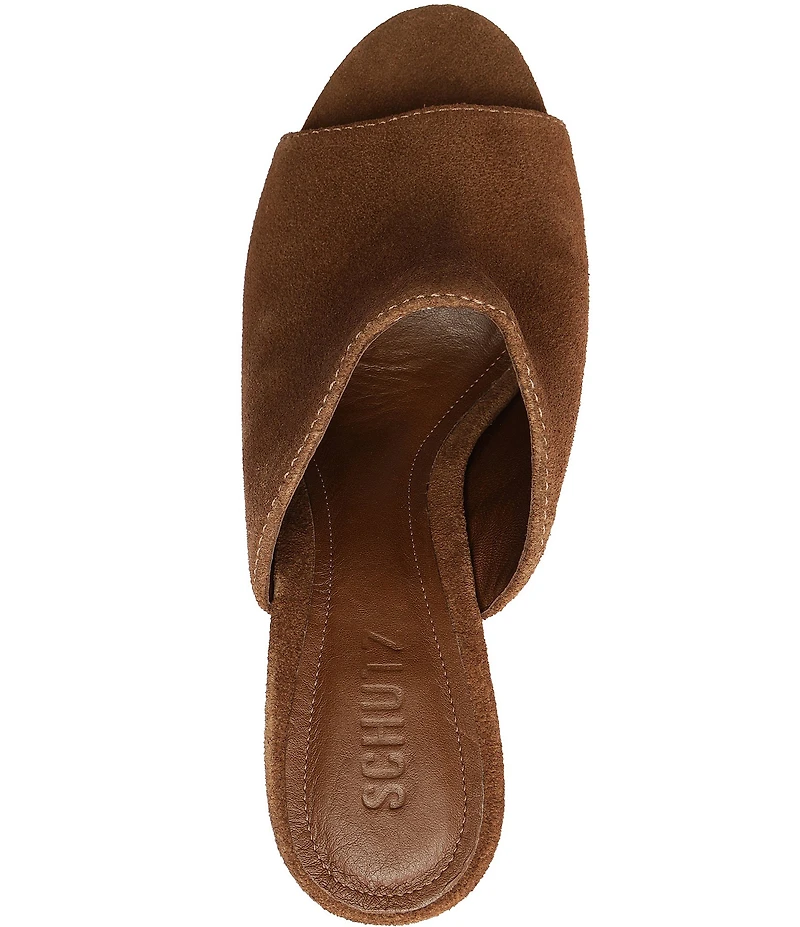 Schutz Esme Suede Block Heel Dress Slide Sandals