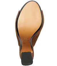 Schutz Esme Suede Block Heel Dress Slide Sandals