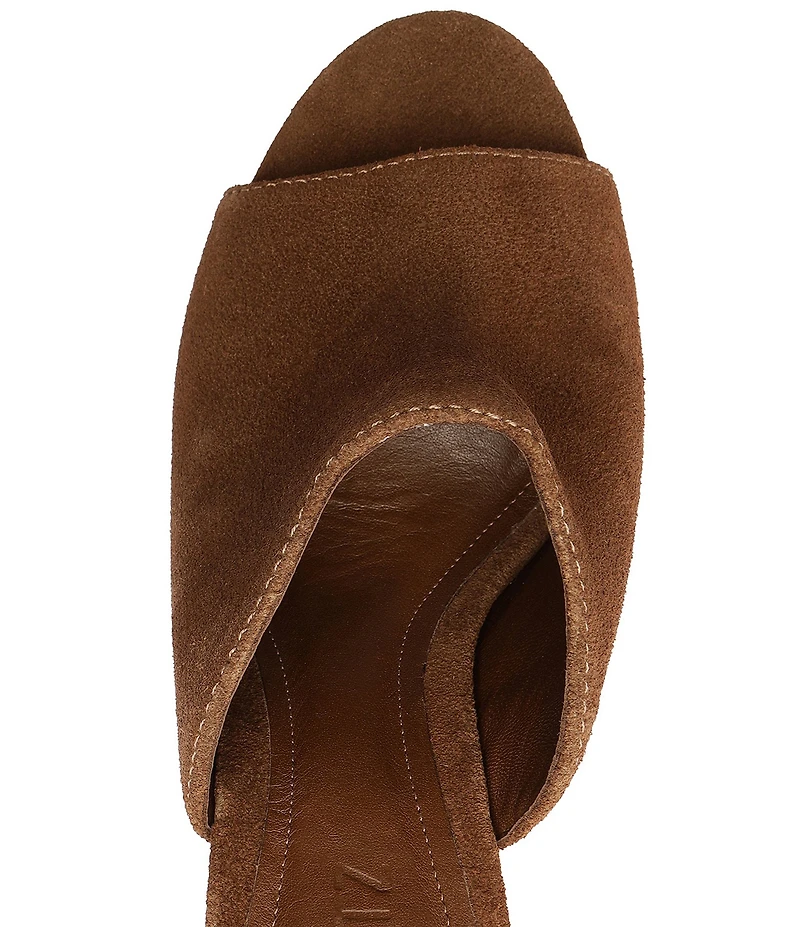 Schutz Esme Suede Block Heel Dress Slide Sandals