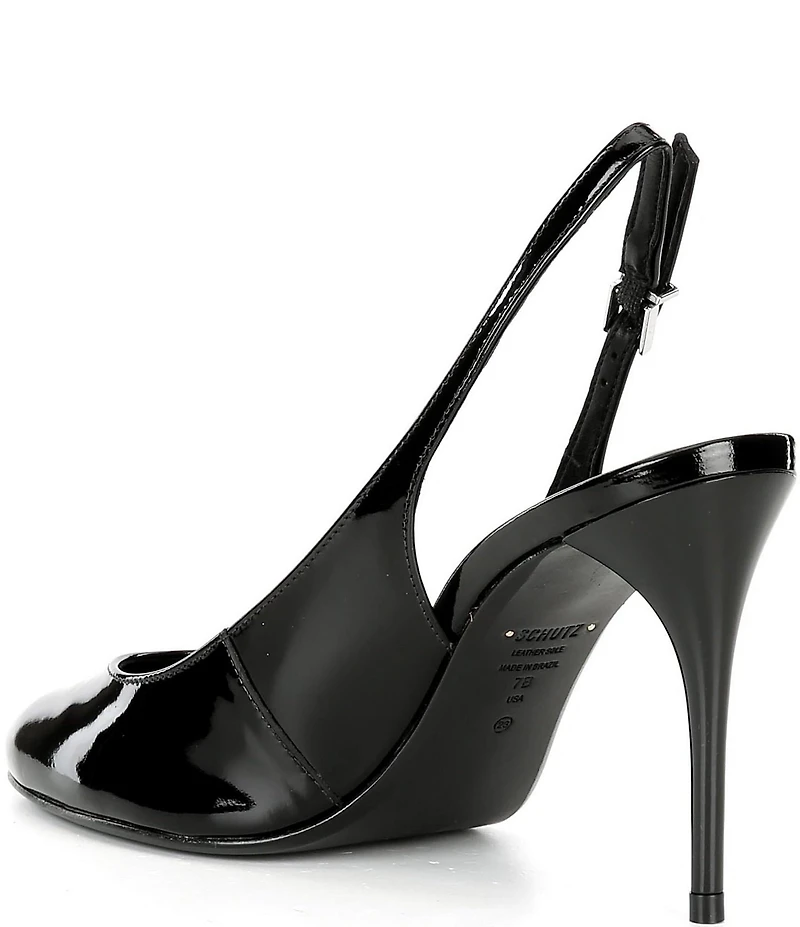 Schutz Geraldine Patent Leather Slingback Pumps