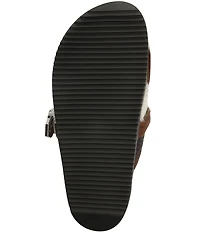 Schutz Grace Cow Print Hair Calf Western Buckle Hardware Clogs