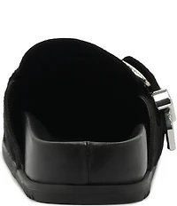 Schutz Grace Hair Calf Western Buckle Hardware Strap Clogs