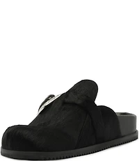 Schutz Grace Hair Calf Western Buckle Hardware Strap Clogs