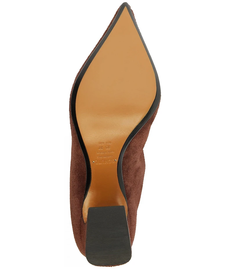 Schutz Harriet Slouch Nubuck Mid Calf Block Heel Boots