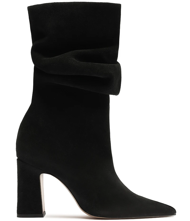 Schutz Harriet Suede Slouch Shaft Mid Calf Boots