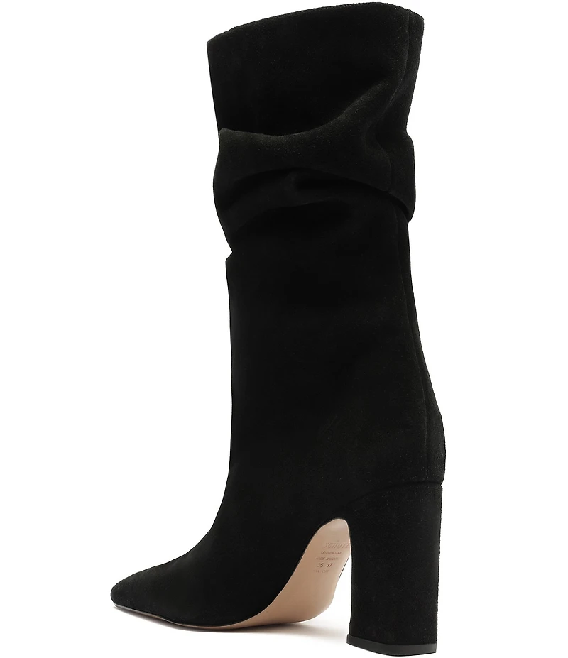 Schutz Harriet Suede Slouch Shaft Mid Calf Boots