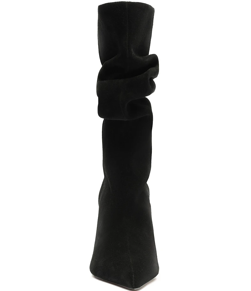 Schutz Harriet Suede Slouch Shaft Mid Calf Boots