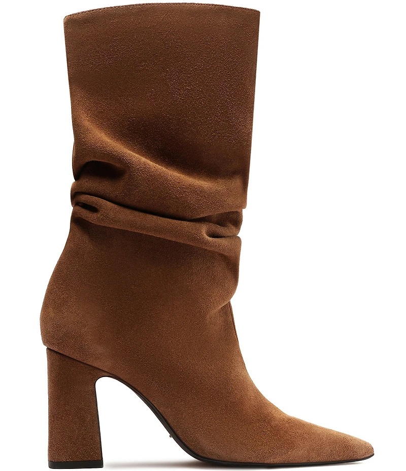 Schutz Harriet Suede Slouch Shaft Mid Calf Boots