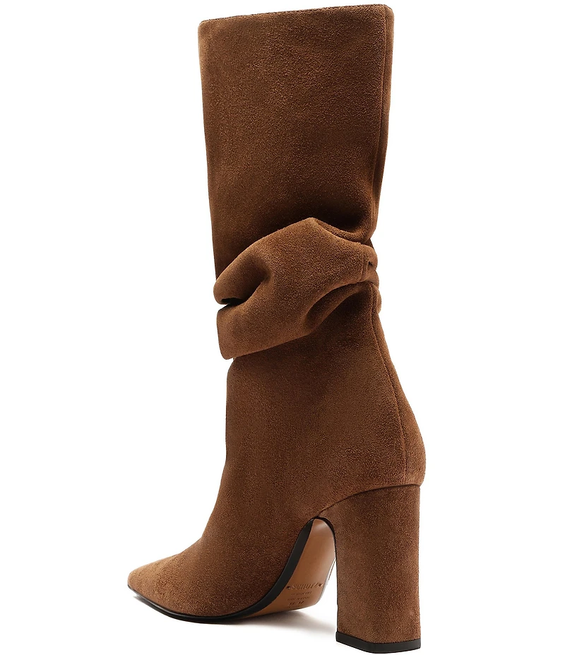 Schutz Harriet Suede Slouch Shaft Mid Calf Boots