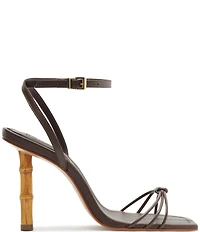 Schutz Haven Bamboo Leather Ankle Strap Dress Sandals