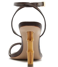 Schutz Haven Bamboo Leather Ankle Strap Dress Sandals