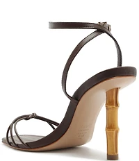 Schutz Haven Bamboo Leather Ankle Strap Dress Sandals